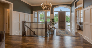 Vinyl vs. laminate flooring comparison—side-by-side LVP and laminate in a modern Las Vegas home